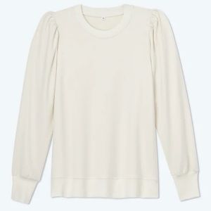 Summersalt Softest French Terry Puff Sleeve Pullover Small B2